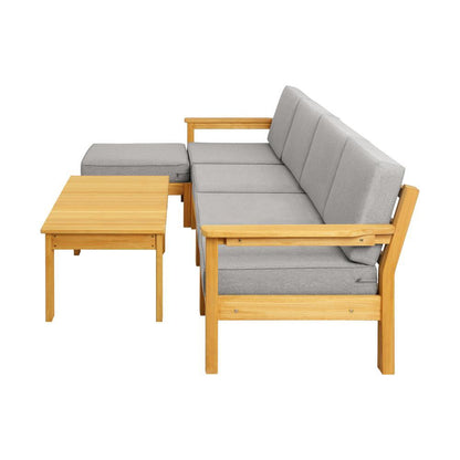 Livsip Outdoor Sofa Setting Garden Lounge Patio Furniture Dining Set 6 Piece-Outdoor Sofa Sets-PEROZ Accessories