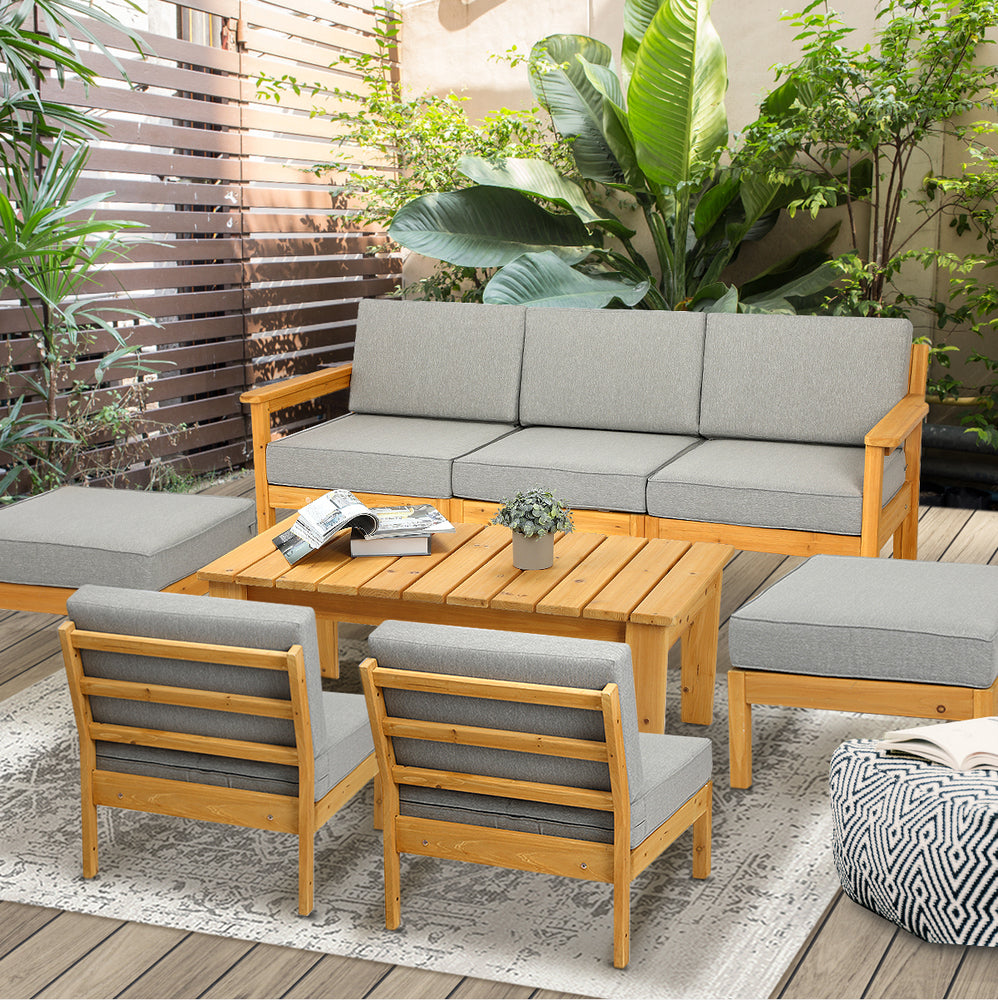 Livsip Outdoor Furniture Sofa Set Garden Lounge Patio Furniture Setting 8 Piece-Outdoor Sofa Sets-PEROZ Accessories