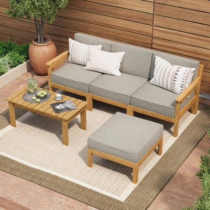Livsip 5PCS Outdoor Furniture Sofa Set Lounge Setting-Outdoor Sofa Sets-PEROZ Accessories