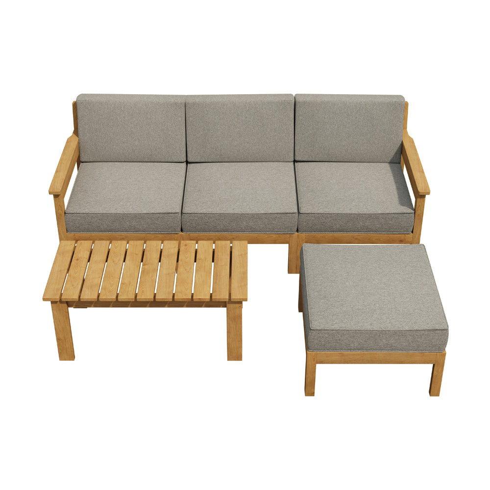 Livsip 5PCS Outdoor Furniture Sofa Set Lounge Setting-Outdoor Sofa Sets-PEROZ Accessories