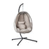 Livsip Outdoor Egg Hanging Chair Swing Seat with Stand Cushions Grey-Outdoor Hanging Chair-PEROZ Accessories