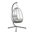 Livsip Outdoor Rattan Hanging Chair Porch Swing Chair Egg Seat Grey-Outdoor Hanging Chair-PEROZ Accessories