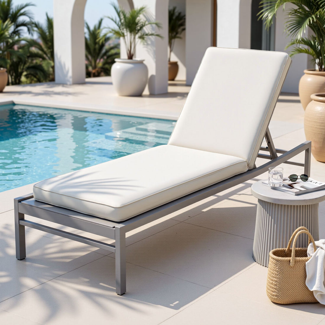 Gardeon Outdoor Chaise Lounge Cushion Lounge Chair Pad Sunbed Mattress Beige-Home &amp; Garden > Decor > Cushions &amp; Throws-PEROZ Accessories