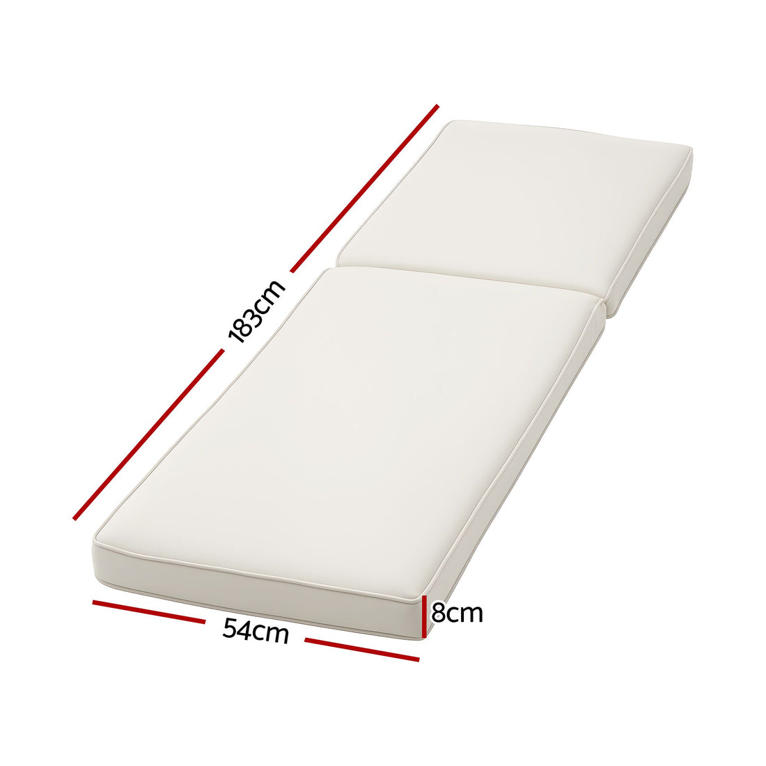 Gardeon Outdoor Chaise Lounge Cushion Lounge Chair Pad Sunbed Mattress Beige-Home &amp; Garden > Decor > Cushions &amp; Throws-PEROZ Accessories