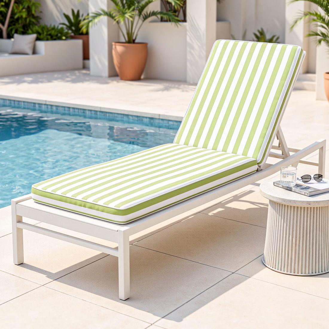 Gardeon Outdoor Chaise Lounge Cushion Lounge Chair Pad Sunbed Mattress Green-Home &amp; Garden > Decor > Cushions &amp; Throws-PEROZ Accessories