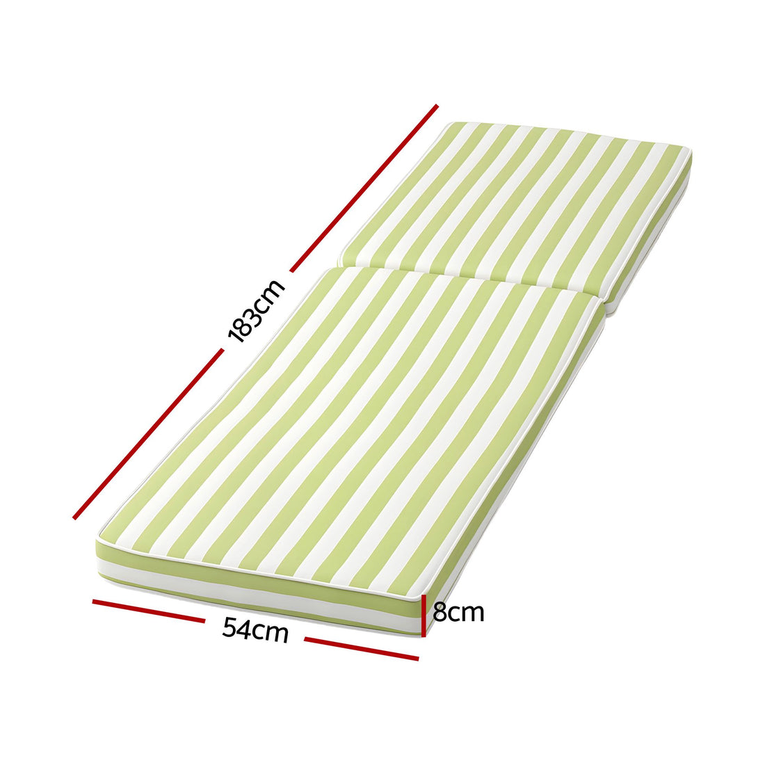Gardeon Outdoor Chaise Lounge Cushion Lounge Chair Pad Sunbed Mattress Green-Home &amp; Garden > Decor > Cushions &amp; Throws-PEROZ Accessories