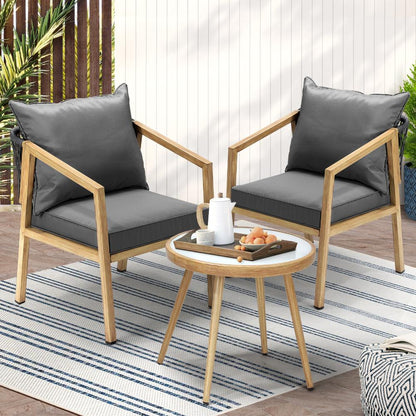 Livsip Outdoor Bistro Set Dining Chairs Table Patio Furniture Setting 3 Piece-Outdoor Patio Sets-PEROZ Accessories