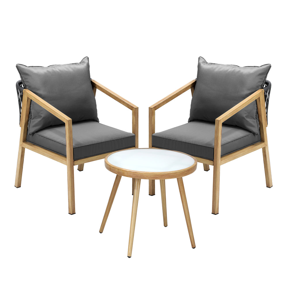 Livsip Outdoor Bistro Set Dining Chairs Table Patio Furniture Setting 3 Piece-Outdoor Patio Sets-PEROZ Accessories