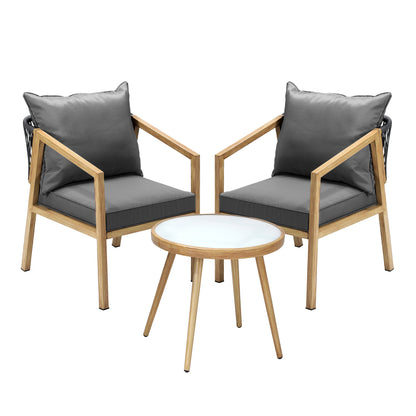 Livsip Outdoor Bistro Set Dining Chairs Table Patio Furniture Setting 3 Piece-Outdoor Patio Sets-PEROZ Accessories