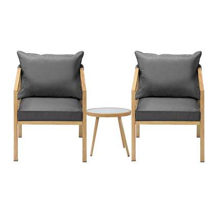 Livsip Outdoor Bistro Set Dining Chairs Table Patio Furniture Setting 3 Piece-Outdoor Patio Sets-PEROZ Accessories