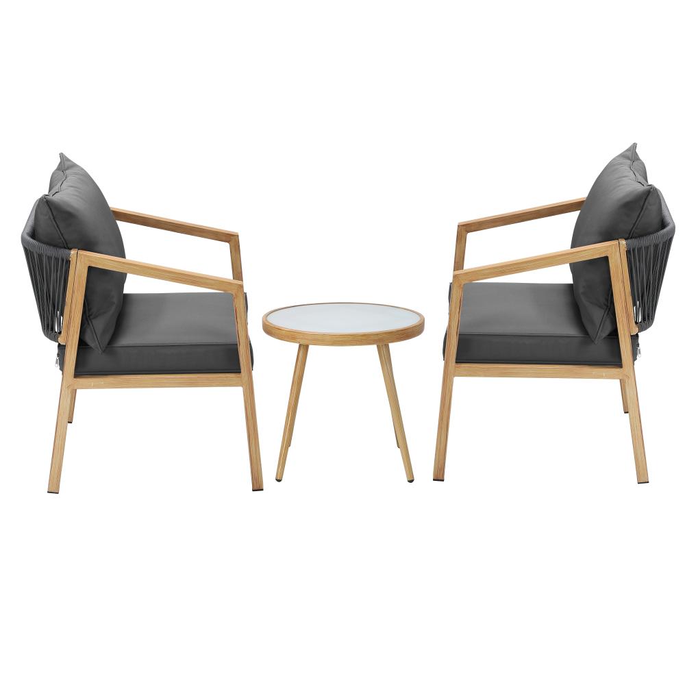 Livsip Outdoor Bistro Set Dining Chairs Table Patio Furniture Setting 3 Piece-Outdoor Patio Sets-PEROZ Accessories