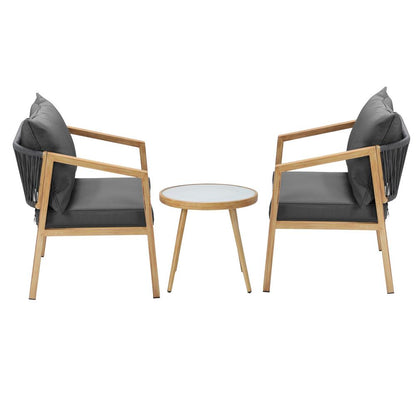 Livsip Outdoor Bistro Set Dining Chairs Table Patio Furniture Setting 3 Piece-Outdoor Patio Sets-PEROZ Accessories