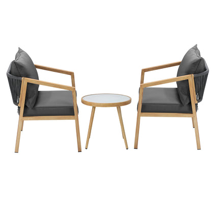 Livsip Outdoor Bistro Set Dining Chairs Table Patio Furniture Setting 3 Piece-Outdoor Patio Sets-PEROZ Accessories