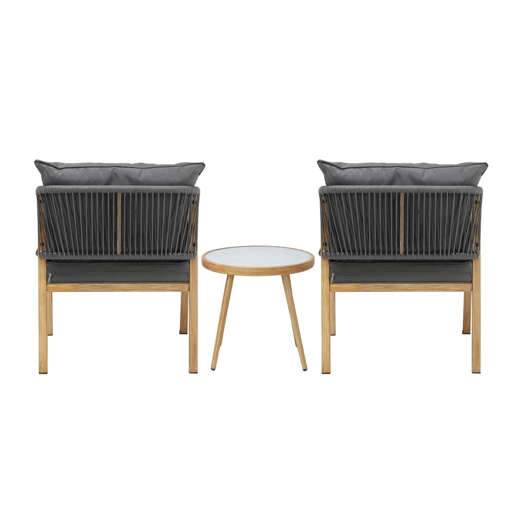 Livsip Outdoor Bistro Set Dining Chairs Table Patio Furniture Setting 3 Piece-Outdoor Patio Sets-PEROZ Accessories