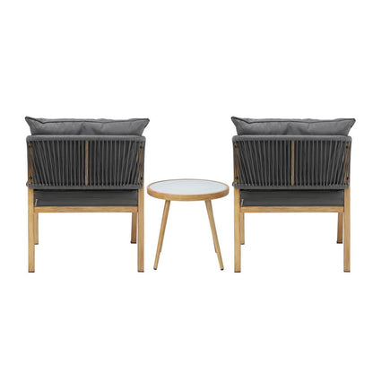 Livsip Outdoor Bistro Set Dining Chairs Table Patio Furniture Setting 3 Piece-Outdoor Patio Sets-PEROZ Accessories