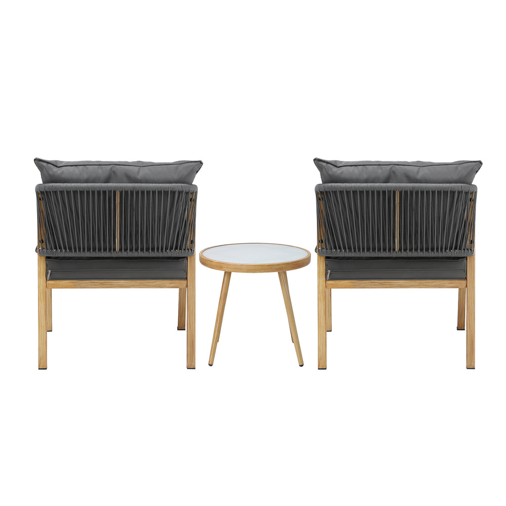 Livsip Outdoor Bistro Set Dining Chairs Table Patio Furniture Setting 3 Piece-Outdoor Patio Sets-PEROZ Accessories