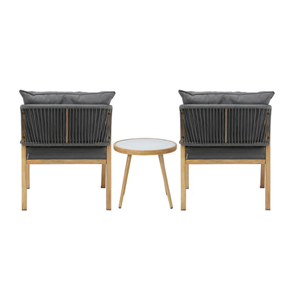 Livsip Outdoor Bistro Set Dining Chairs Table Patio Furniture Setting 3 Piece-Outdoor Patio Sets-PEROZ Accessories