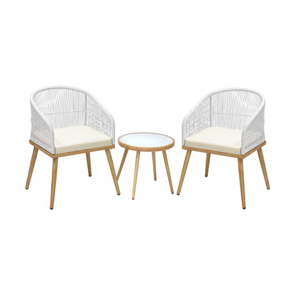 Livsip 3PCS Outdoor Furniture Lounge Setting Dining Table Chair Patio Bistro Set-Outdoor Patio Sets-PEROZ Accessories