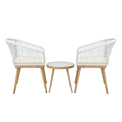 Livsip 3PCS Outdoor Furniture Lounge Setting Dining Table Chair Patio Bistro Set-Outdoor Patio Sets-PEROZ Accessories