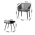 Livsip Outdoor Furniture 3 Piece Lounge Setting Chairs Side Table Bistro Set Patio-Outdoor Patio Sets-PEROZ Accessories