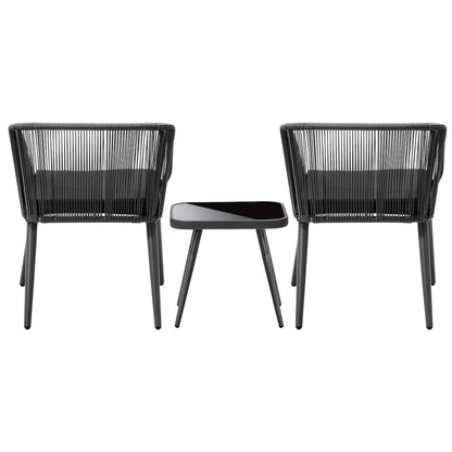 Livsip Outdoor Furniture 3 Piece Lounge Setting Chairs Side Table Bistro Set Patio-Outdoor Patio Sets-PEROZ Accessories