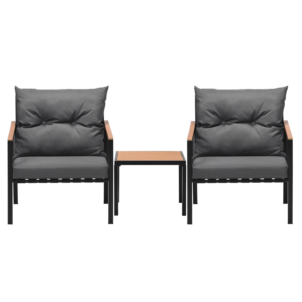 Livsip 3PCS Outdoor Furniture Lounge Setting Sofa Chairs Patio Dining Bistro Set-Outdoor Patio Sets-PEROZ Accessories