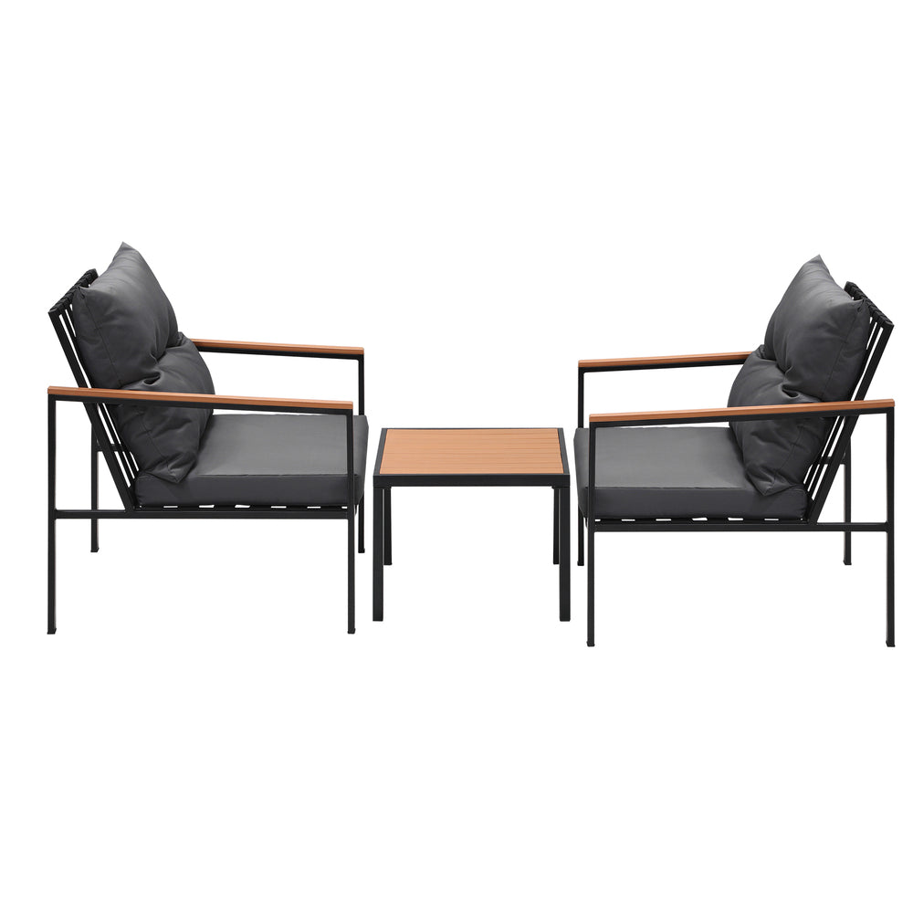 Livsip 3PCS Outdoor Furniture Lounge Setting Sofa Chairs Patio Dining Bistro Set-Outdoor Patio Sets-PEROZ Accessories