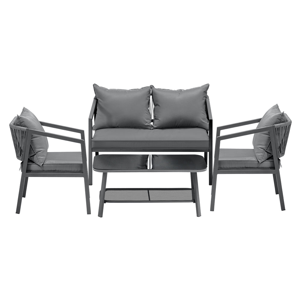 Livsip 4PCS Garden Outdoor Furniture Setting Lounge Patio Sofa Table Chairs Set-Outdoor Patio Sets-PEROZ Accessories