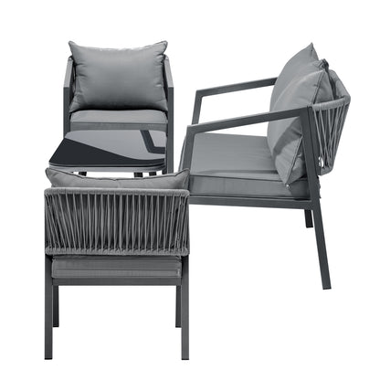 Livsip 4PCS Garden Outdoor Furniture Setting Lounge Patio Sofa Table Chairs Set-Outdoor Patio Sets-PEROZ Accessories