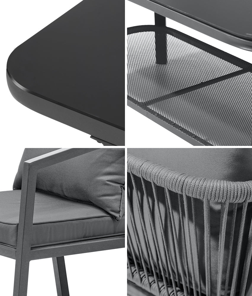 Livsip 4PCS Garden Outdoor Furniture Setting Lounge Patio Sofa Table Chairs Set-Outdoor Patio Sets-PEROZ Accessories