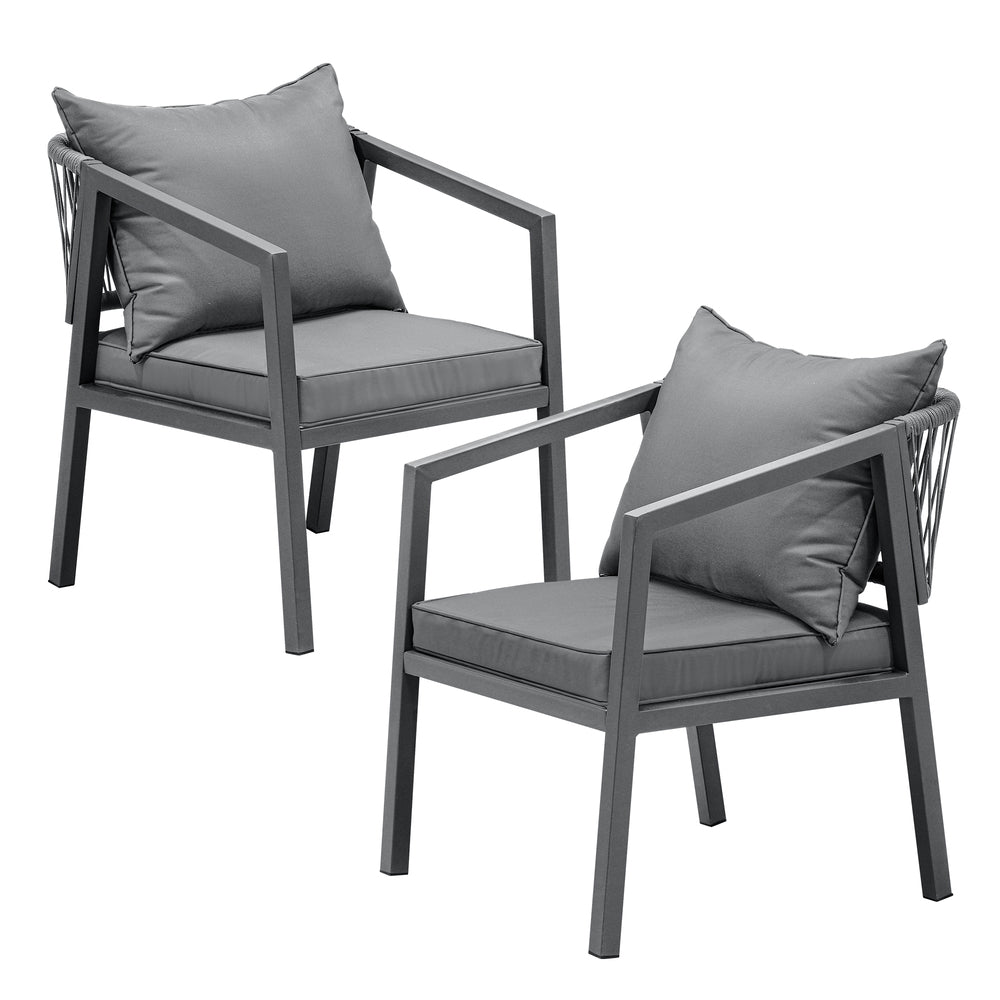 Livsip 2PCS Outdoor Furniture Chairs Garden Patio Garden Lounge Set Steel Frame-Outdoor Patio Sets-PEROZ Accessories