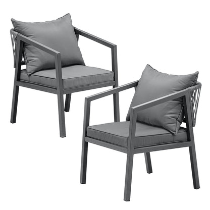 Livsip 2PCS Outdoor Furniture Chairs Garden Patio Garden Lounge Set Steel Frame-Outdoor Patio Sets-PEROZ Accessories