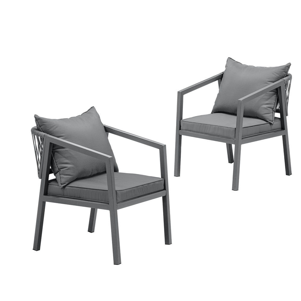 Livsip 2PCS Outdoor Furniture Chairs Garden Patio Garden Lounge Set Steel Frame-Outdoor Patio Sets-PEROZ Accessories