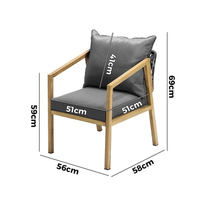 Livsip 2PCS Outdoor Furniture Chairs Garden Patio Lounge Set Steel Frame Beige-Outdoor Patio Sets-PEROZ Accessories