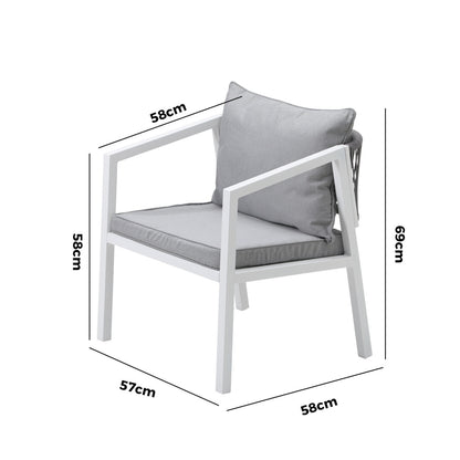 Livsip 2PCS Outdoor Furniture Chairs Steel Frame White-Outdoor Patio Set-PEROZ Accessories