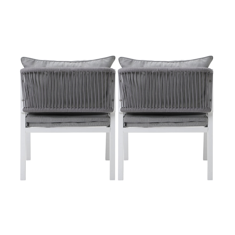Livsip 2PCS Outdoor Furniture Chairs Steel Frame White-Outdoor Patio Set-PEROZ Accessories