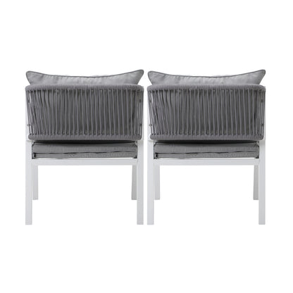 Livsip 2PCS Outdoor Furniture Chairs Steel Frame White-Outdoor Patio Set-PEROZ Accessories