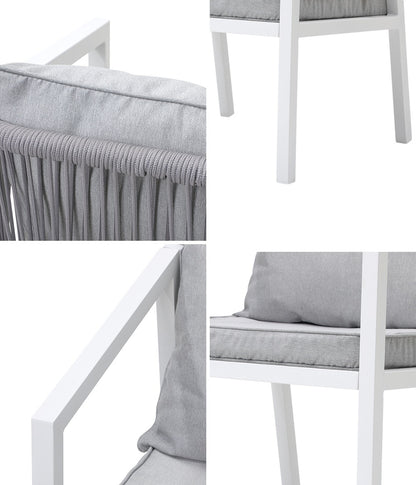 Livsip 2PCS Outdoor Furniture Chairs Steel Frame White-Outdoor Patio Set-PEROZ Accessories