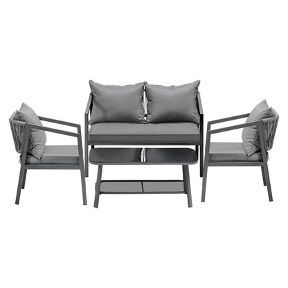 Livsip Set of 2 Outdoor Furniture Setting Garden Patio Lounge Sofa Table Chairs-Outdoor Patio Sets-PEROZ Accessories