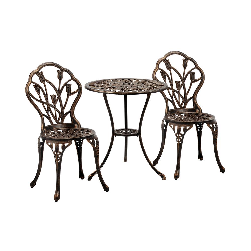 Livsip 3PCS Bistro Outdoor Setting Chairs Table Patio Dining Set Furniture-Outdoor Patio Sets-PEROZ Accessories