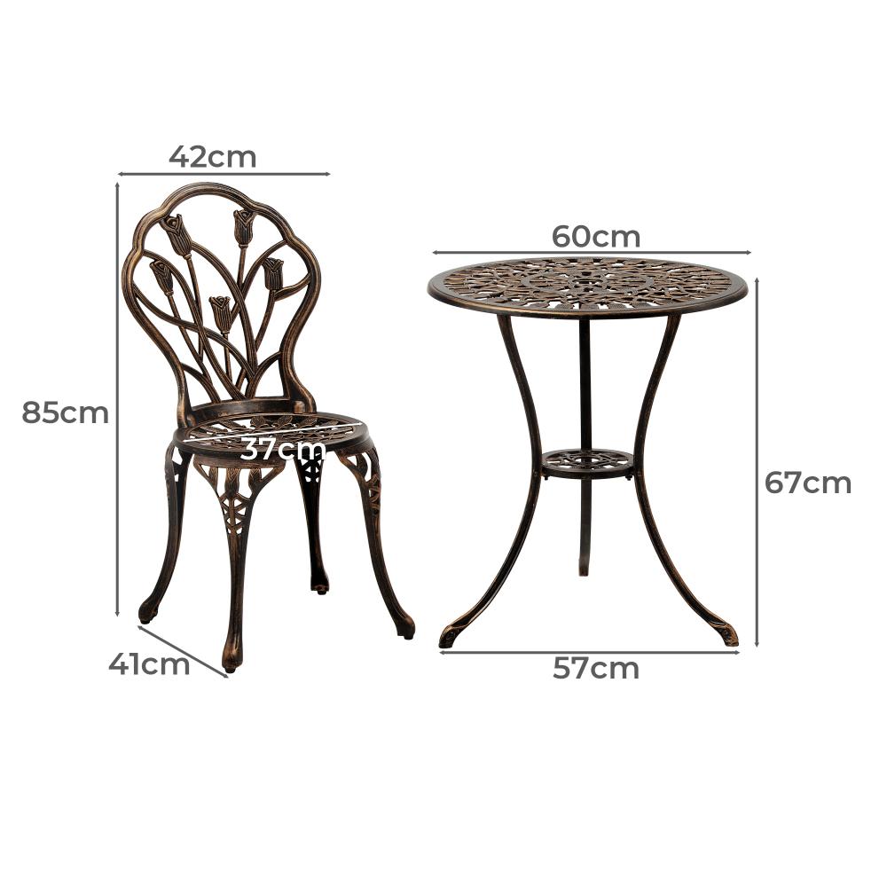 Livsip 3PCS Bistro Outdoor Setting Chairs Table Patio Dining Set Furniture-Outdoor Patio Sets-PEROZ Accessories
