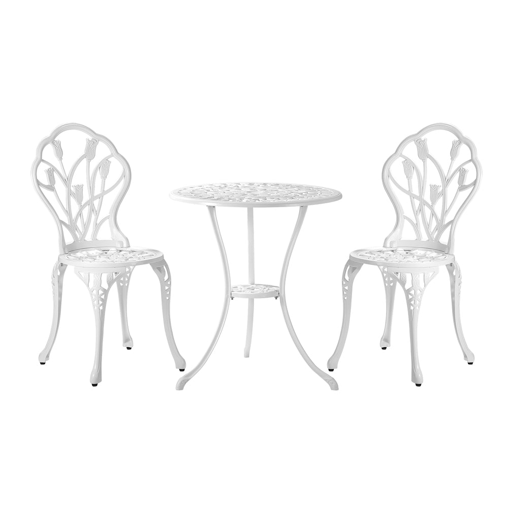 Livsip 3 Piece Outdoor Furniture Setting Chairs Table Bistro Patio Dining Set-Outdoor Patio Sets-PEROZ Accessories