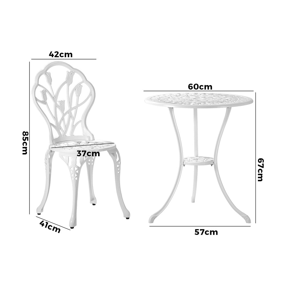 Livsip 3 Piece Outdoor Furniture Setting Chairs Table Bistro Patio Dining Set-Outdoor Patio Sets-PEROZ Accessories