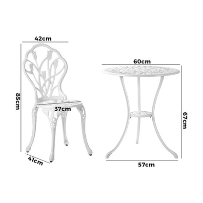 Livsip 3 Piece Outdoor Furniture Setting Chairs Table Bistro Patio Dining Set-Outdoor Patio Sets-PEROZ Accessories