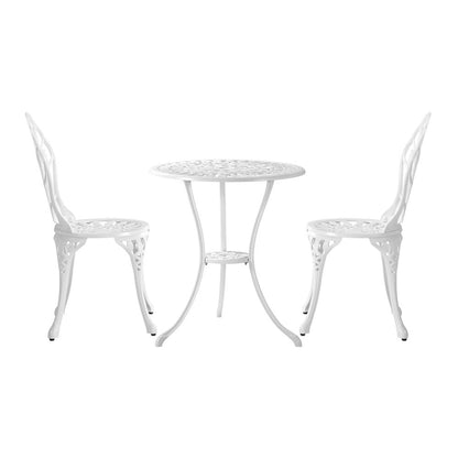 Livsip 3 Piece Outdoor Furniture Setting Chairs Table Bistro Patio Dining Set-Outdoor Patio Sets-PEROZ Accessories