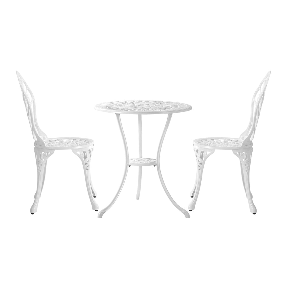 Livsip 3 Piece Outdoor Furniture Setting Chairs Table Bistro Patio Dining Set-Outdoor Patio Sets-PEROZ Accessories