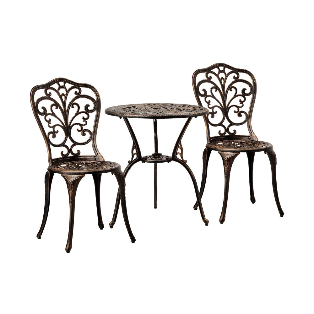 Livsip Bistro Furniture Setting 3 Piece Chairs Table Patio Indoor/Outdoor Set-Outdoor Patio Sets-PEROZ Accessories