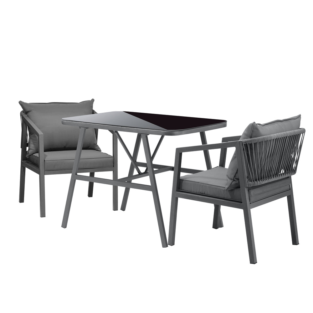 Livsip 3PCS Outdoor Dining Setting Lounge Patio Furniture Table Chairs Set-Outdoor Patio Sets-PEROZ Accessories