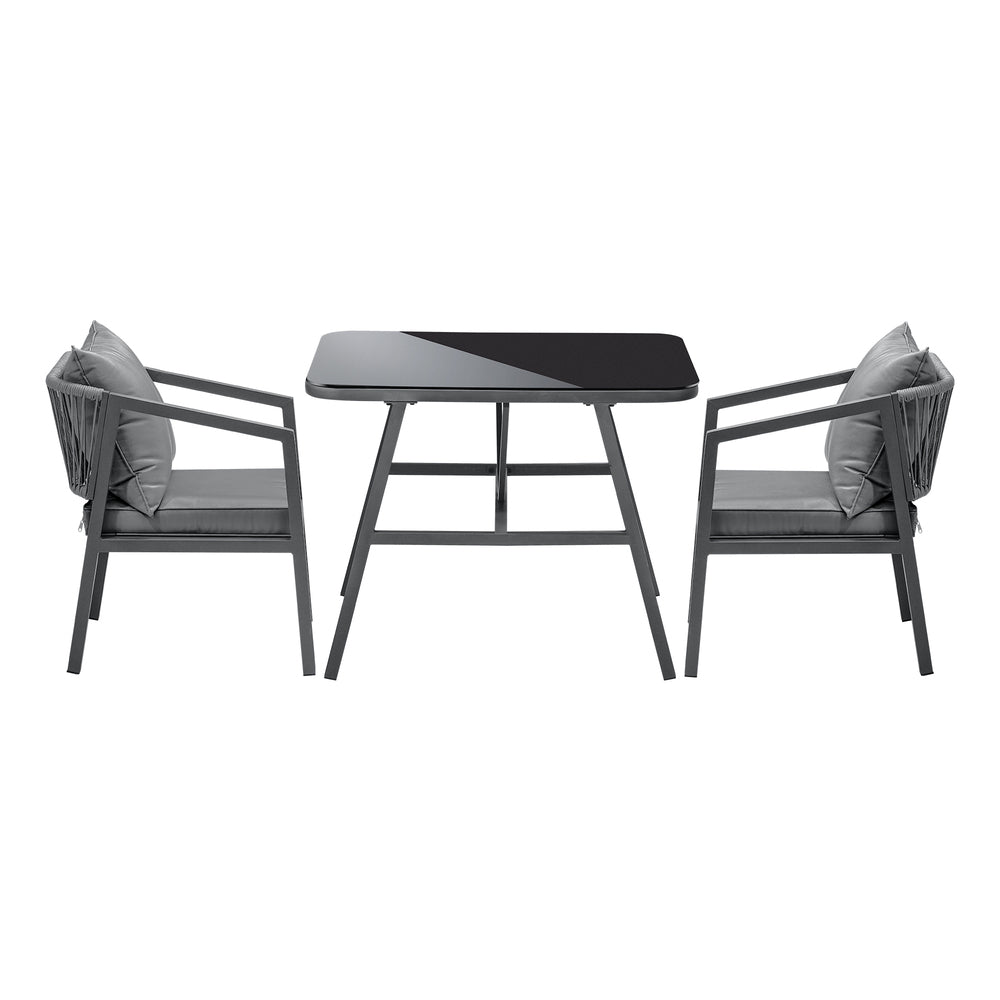 Livsip 3PCS Outdoor Dining Setting Lounge Patio Furniture Table Chairs Set-Outdoor Patio Sets-PEROZ Accessories