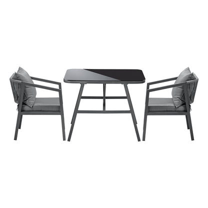 Livsip 3PCS Outdoor Dining Setting Lounge Patio Furniture Table Chairs Set-Outdoor Patio Sets-PEROZ Accessories